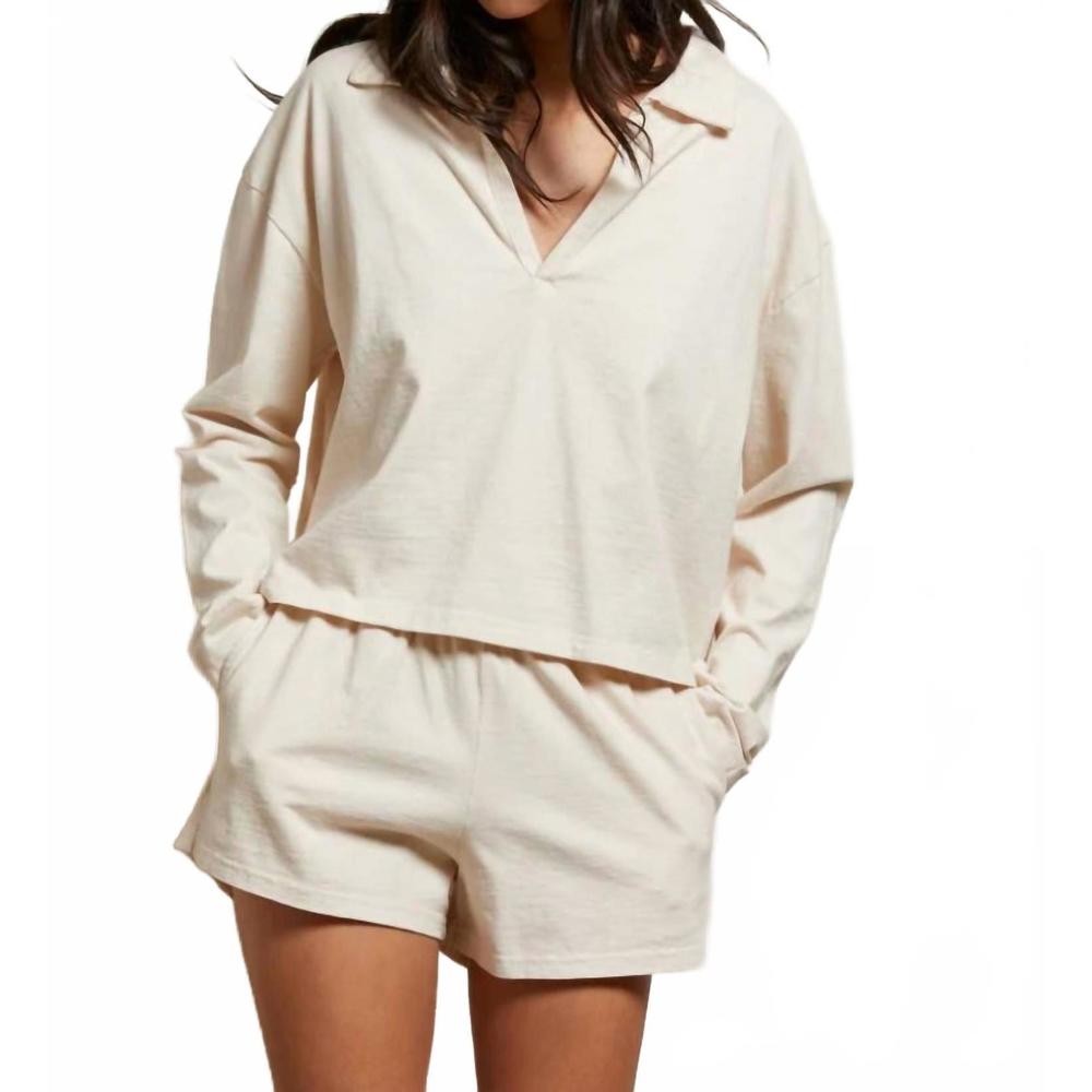 perfectwhitetee Soft Beige Long Sleeve Tee